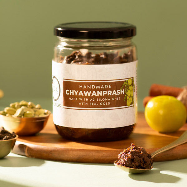 EGA handmade chyawanprash is made with a2 bilona ghee and real gold.