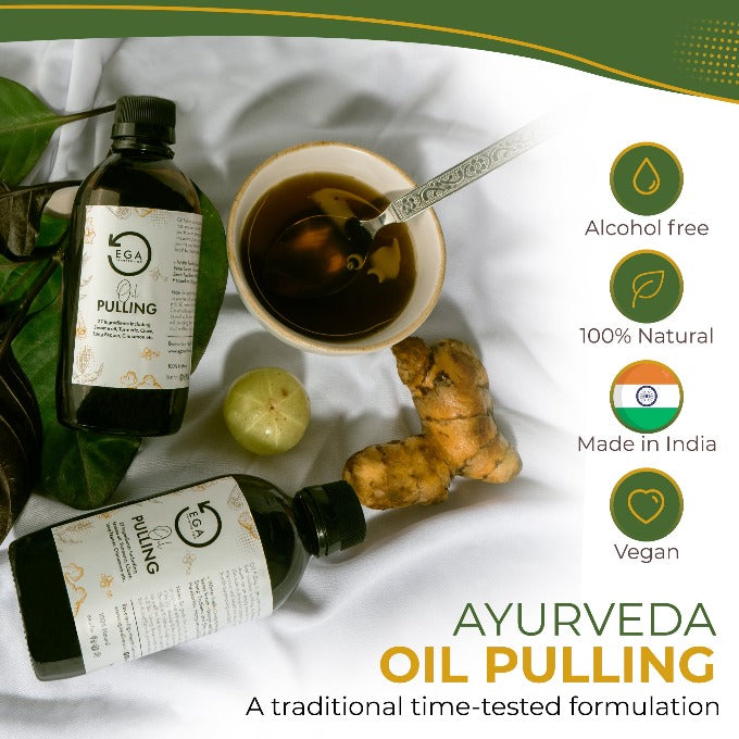 Buy Ayurvedic Sesame Oil Pulling Mouthwash with Clove, Pepper EGA