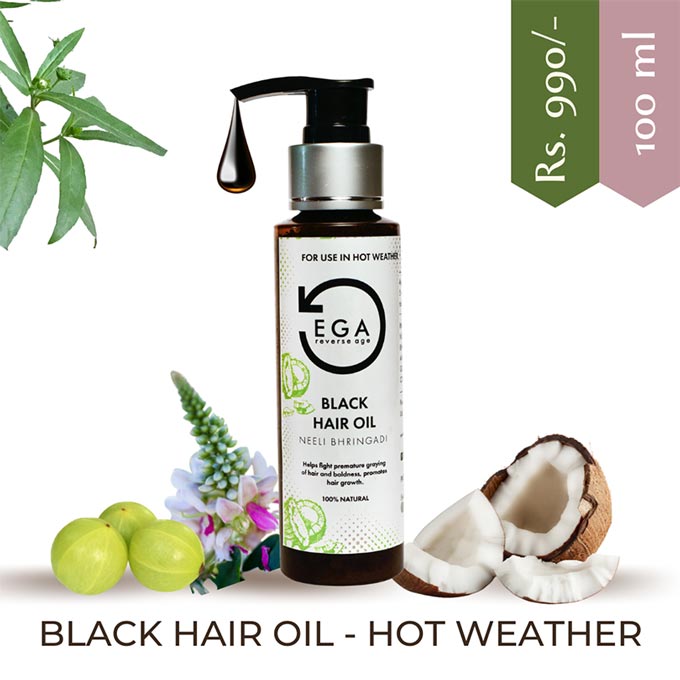 EGA black hair oil for hot weather
