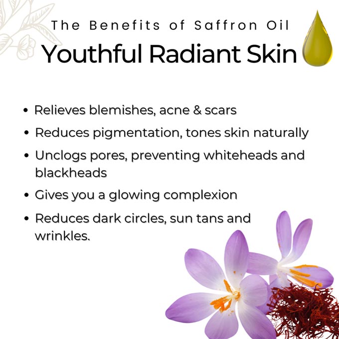 benefits of saffron oil for youthful radiant skin