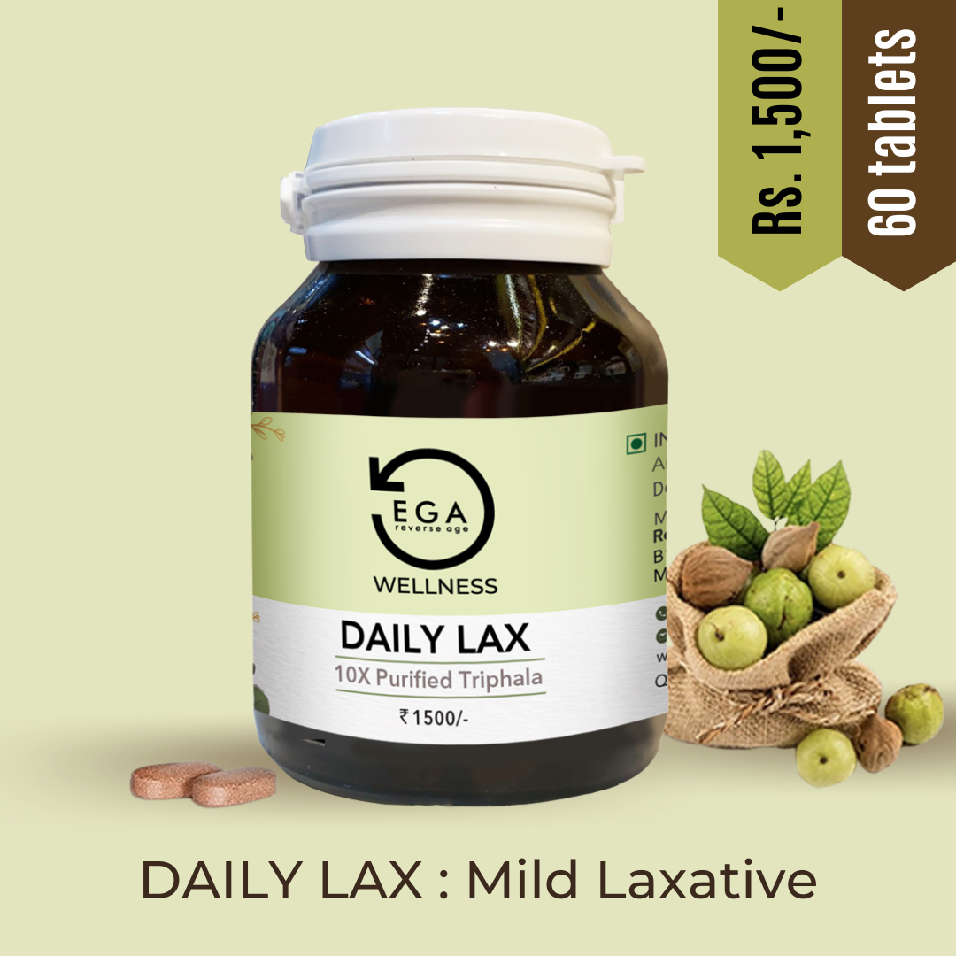 EGA Daily Lax Tablets | Migraine | Easy Bowel Movement | Helps Bloating | 10X Purified Triphala Tablets
