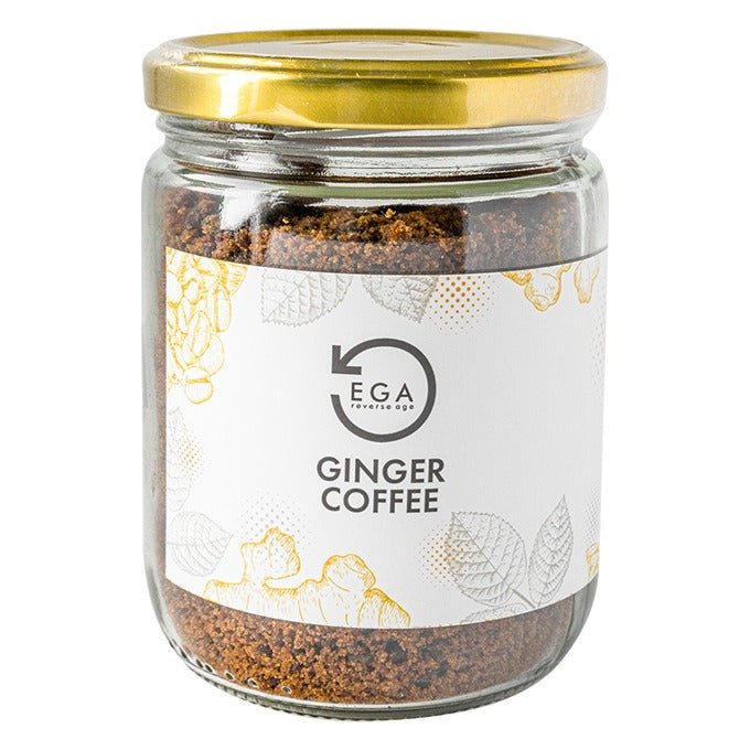 Ginger Coffee with Dry Ginger Powder, Coffee, Dried Holy Basil, Clove, Black Pepper, Brown Natural Sugar(jaggery), Cummin Powder